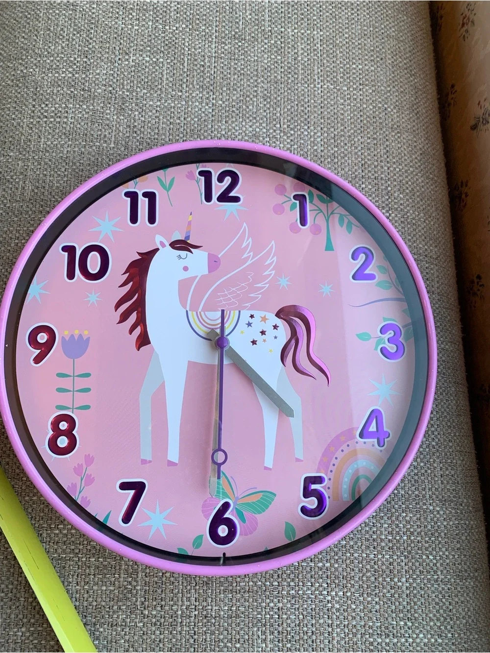 Source Unknown Pink Unicorn Wall Clock